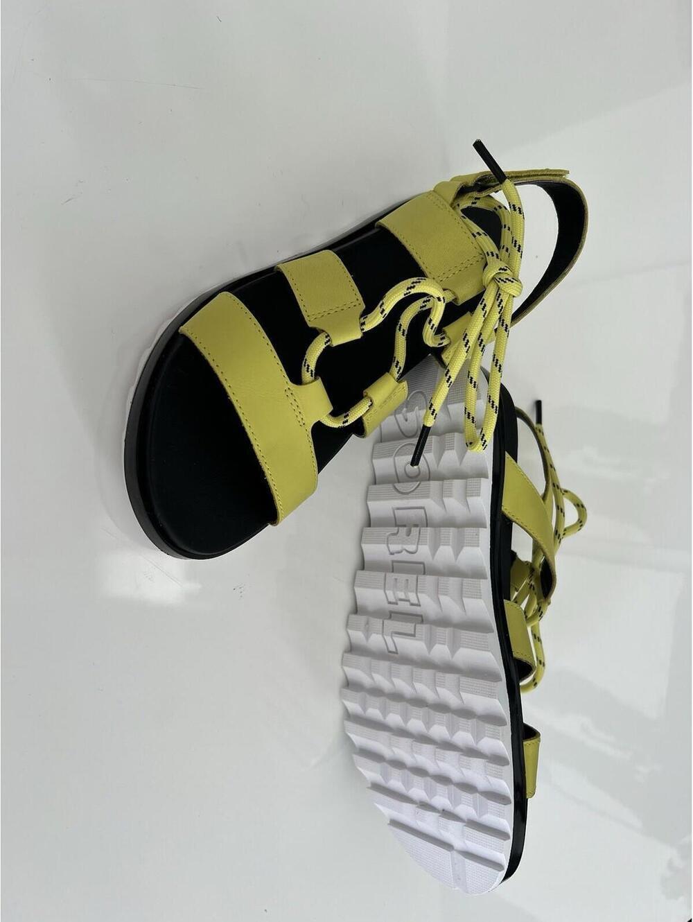 $120 Sorel Roaming Lace Sandals Bolt Yellow Leather Open Toe Cushioned Women's 8 - Picture 4 of 9